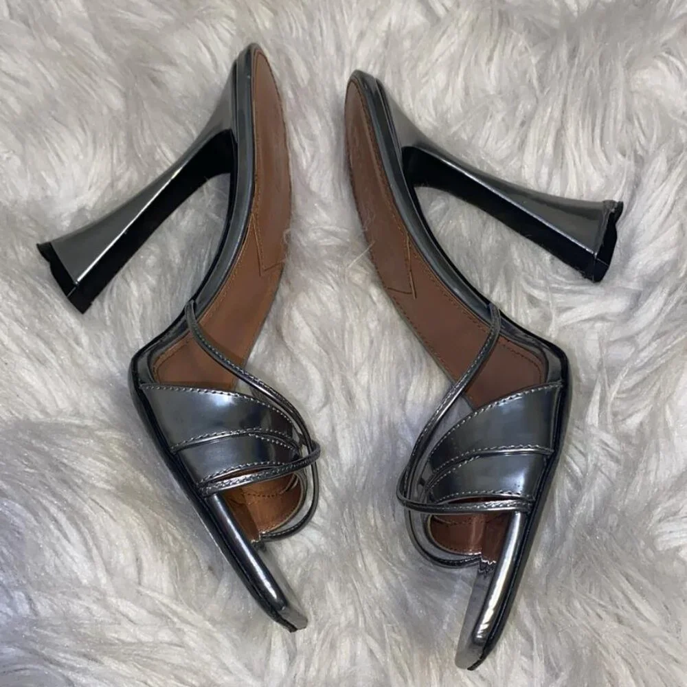 D'Accori Women's Silver Lust Slip-On Mule Heel Shoe - Picture 7 of 8